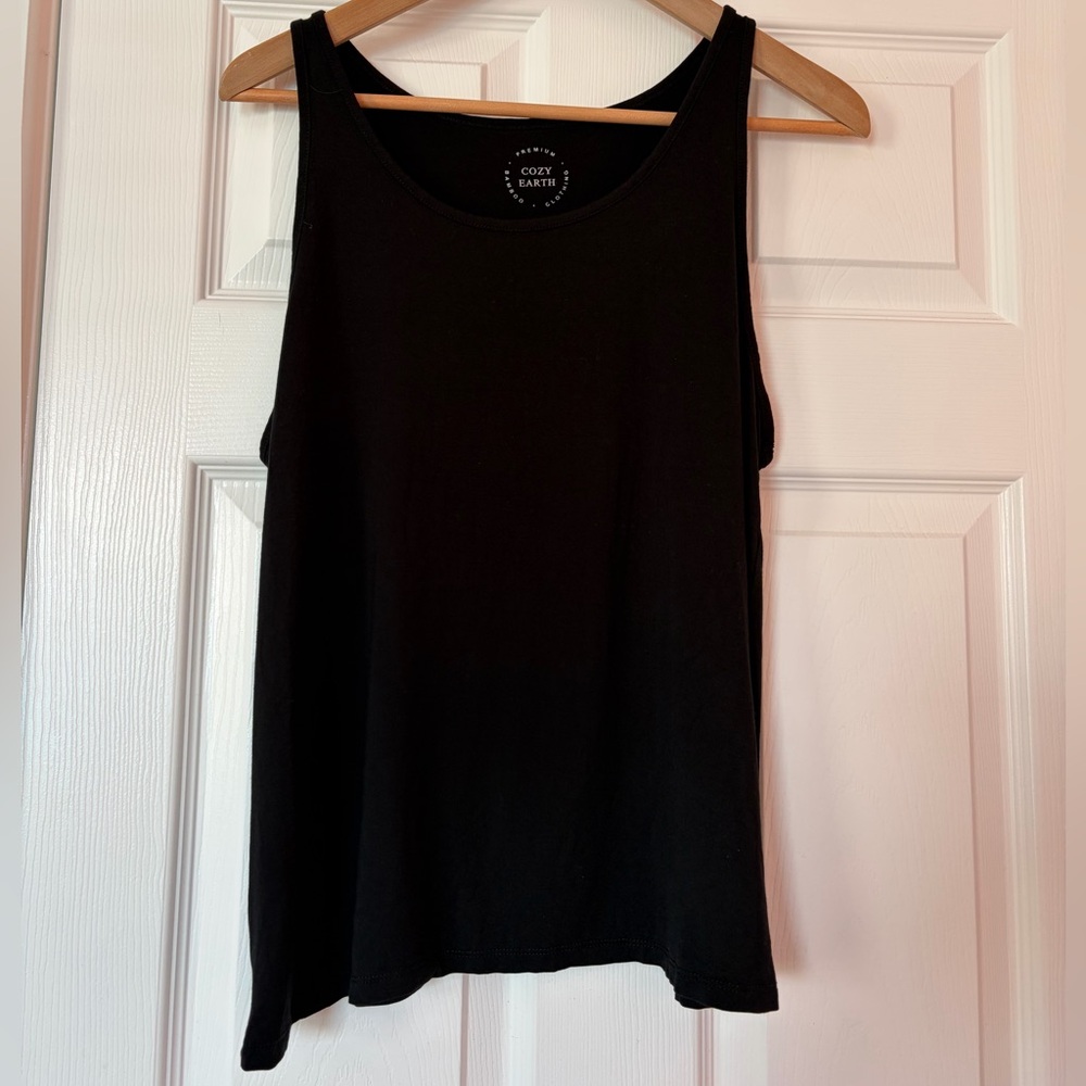 Cozy Earth Women's Brush Bamboo Black Tank Top